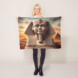 Giza Sfinkshuvud med pyramiderna Egypten Resa Fleecefilt