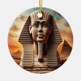 Giza Sfinkshuvud med pyramiderna Egypten Resa Julgransprydnad Keramik