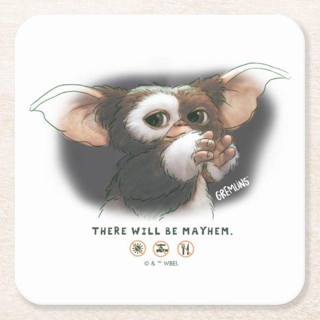 Gizmo Det Blir Kaos Underlägg Papper Kvadrat (Framsidan)