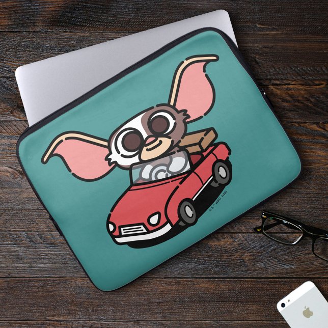Gizmo | Drivrutin för Tecknad av ljud Laptop Fodral (Laptop sleeve on table)