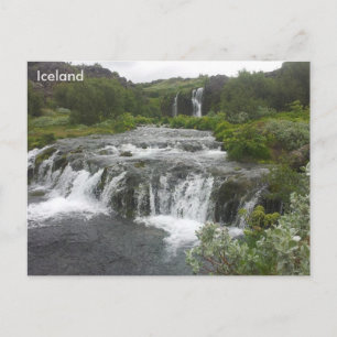 Gjáin-vattenfallet i Þjórsárdalur valley, Islandet Vykort