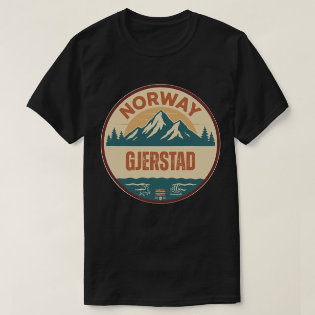Gjerstad, Norge Norge T Shirt (Design framsida)
