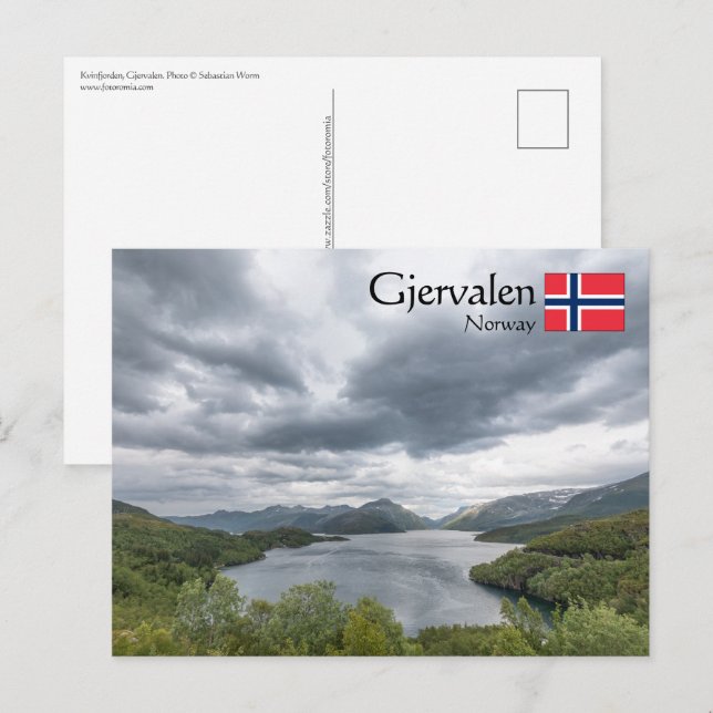 Gjervalen Norge Vykort (Fram/baksida)