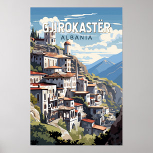 Gjirokaster Albanien Resa Konst Vintage Poster