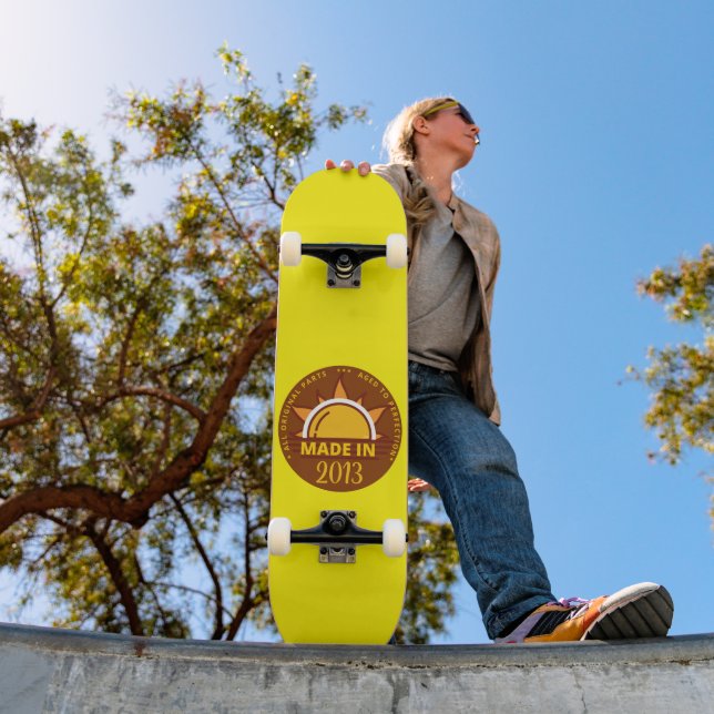 GJORD 2013 Lustigt födelsedagspresent Mini Skateboard Bräda 18,5 Cm (Utomhus 1)