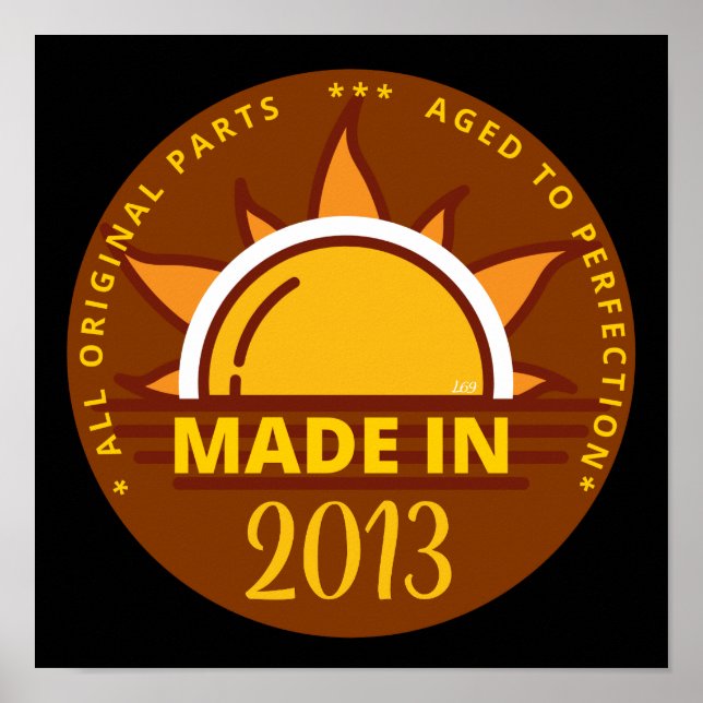 GJORD 2013 Lustigt födelsedagspresent Poster (Framsidan)