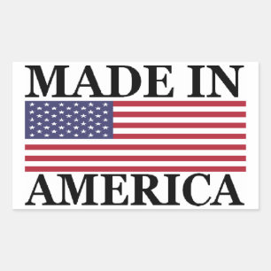 GJORD I AMERIKAS FÄRGSTYCK REKTANGULÄRT KLISTERMÄRKE