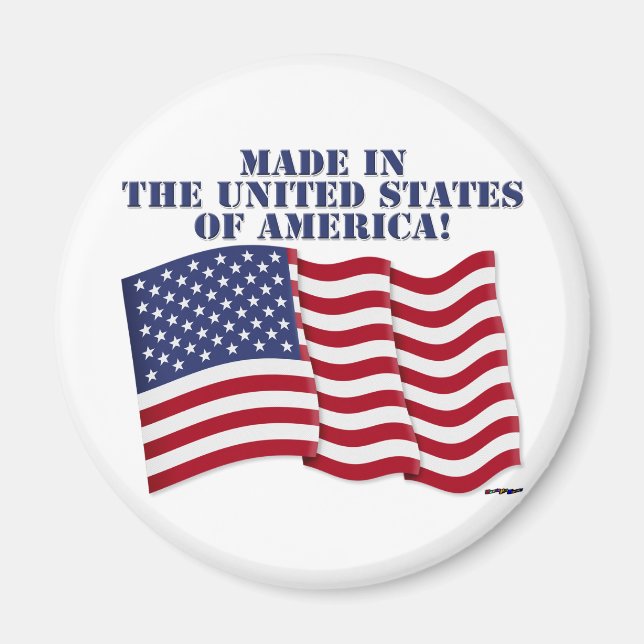 GJORD I AMERIKAS FÖRENTA STATER! MAGNET (Framsidan)