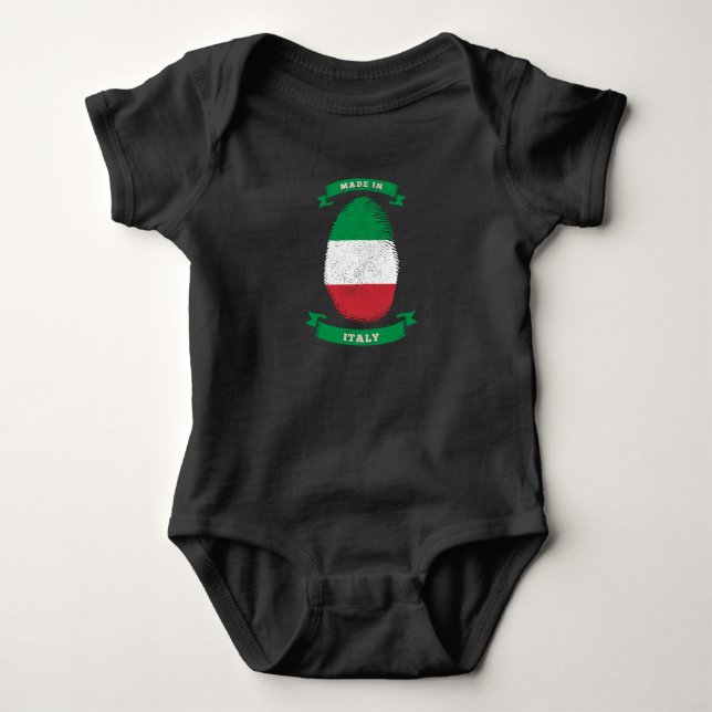 GJORD I ITALIEN FINGERAVTRYCK FÖDD T SHIRT (Framsida)