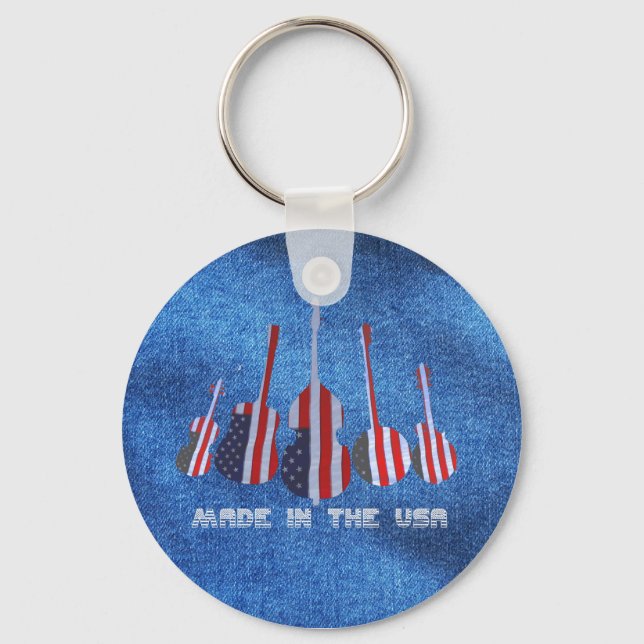 GJORD I USA-KEYCHAIN NYCKELRING (Framsida)