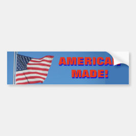 Gjord/med amerikan röda blått för USA flagga Bildekal