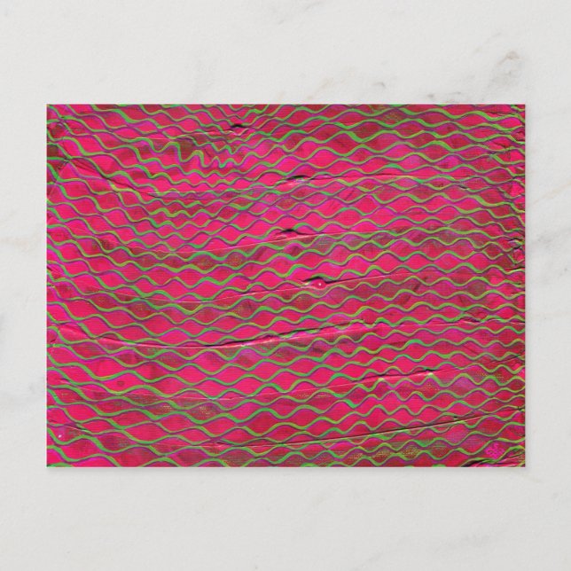 gjorda orange trådar görar grön med avund vykort (Framsida)