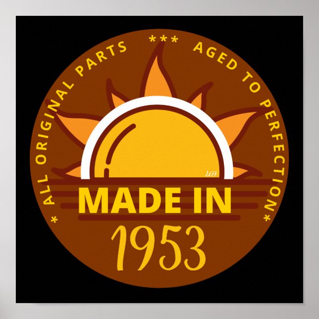 GJORDE 1953 Lustigt födelsedagspresent Poster (Framsidan)