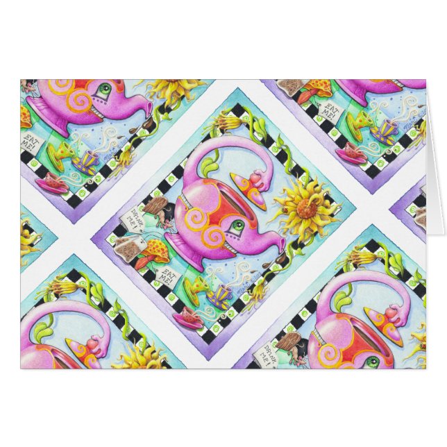 GJORDE OM TEA PARTY HÄLSNINGSKORT (Framsidan Horizontal)