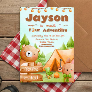 Gjort Fyra Äventyr - Camping Inbjudningar