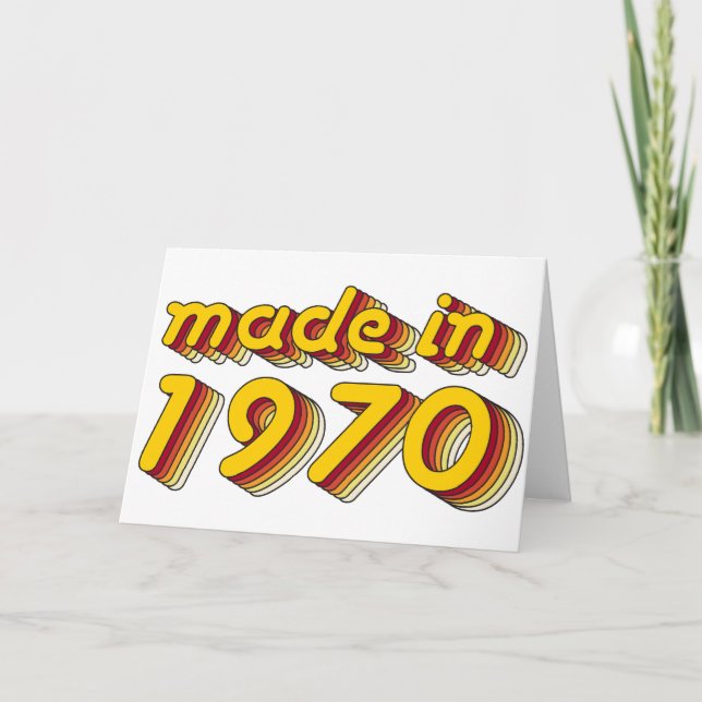 Gjort i 1970 (Yellow&Red) Kort (Framsida)