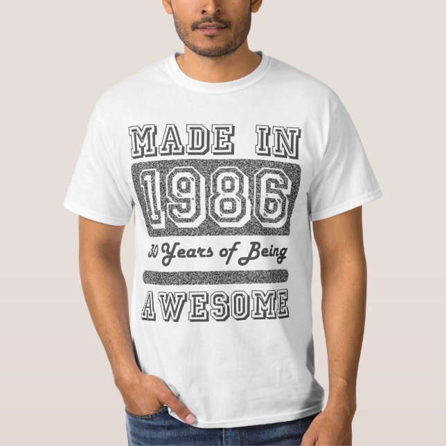 Gjort i 1986 t-shirt (Framsida)