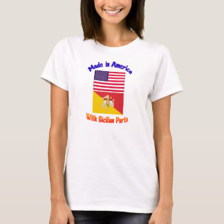 Gjort i Americia med Sicilian delar Tee Shirt
