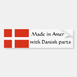 Gjort i Amerika med danskadelar! Bildekal