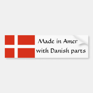 Gjort i Amerika med danskadelar! Bildekal
