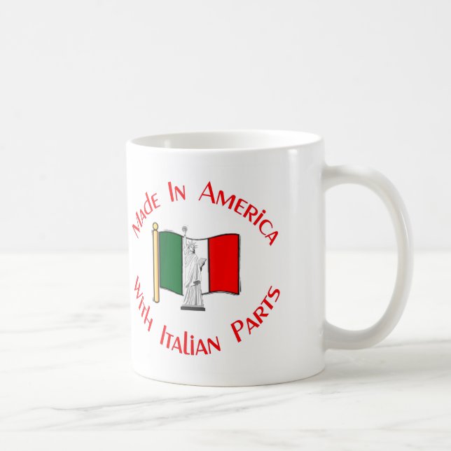 Gjort i Amerika med den italienska delmuggen Kaffemugg (Höger)