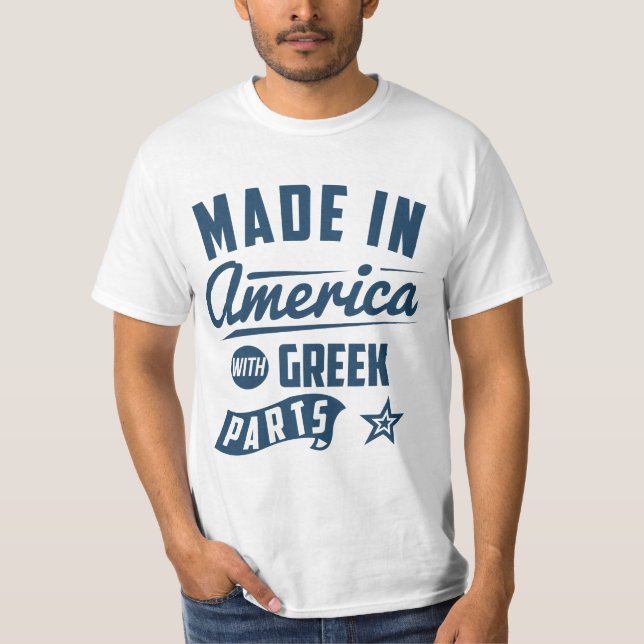 Gjort i Amerika med grekiska delar T-shirt (Framsida)