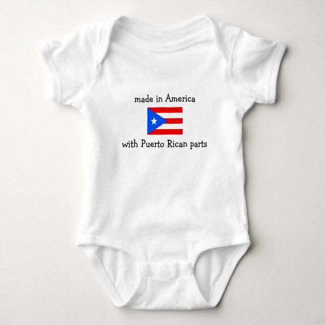 gjort i Amerika med Puerto Rican delar T Shirt (Framsida)