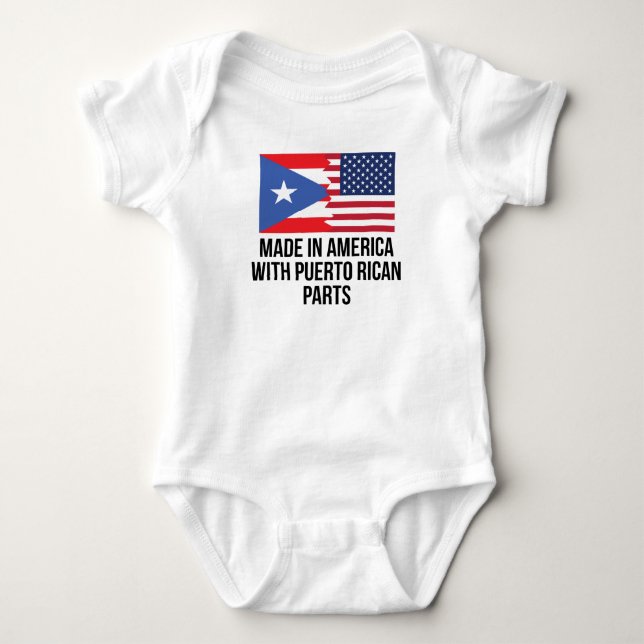 Gjort i Amerika med Puerto Rican delar Tee Shirt (Framsida)