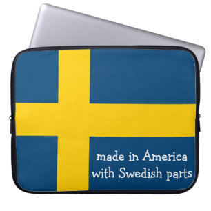 Gjort i Amerika med svenska delar med flagga Laptop Fodral