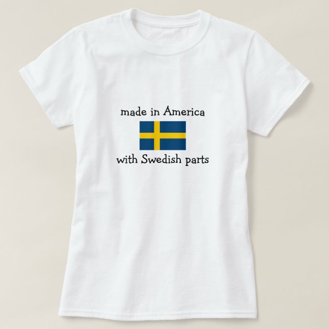 gjort i Amerika med svenska delar T Shirt (Design framsida)