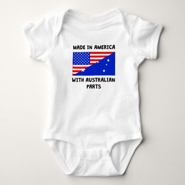 Gjort i amerikan med australiensiska delar t shirt (Framsida)