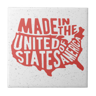 Gjort i Amerikas förenta stater typografi Kakelplatta