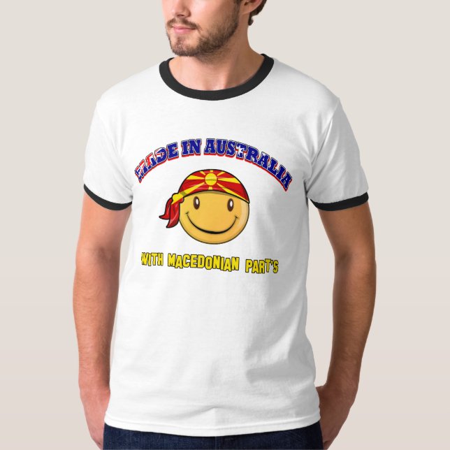 Gjort i Australien med Macedonian del T Shirt (Framsida)