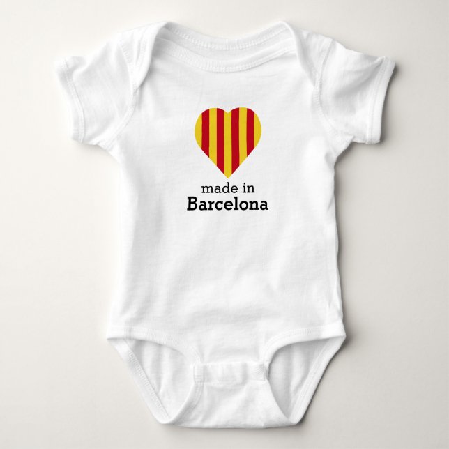 Gjort i Barcelona, flagga Catalonia för LaSenyera Tee Shirt (Framsida)