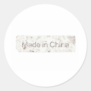 Gjort i china runt klistermärke