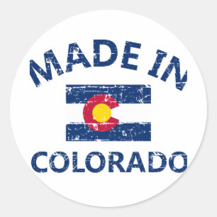 Gjort i Colorado Runt Klistermärke