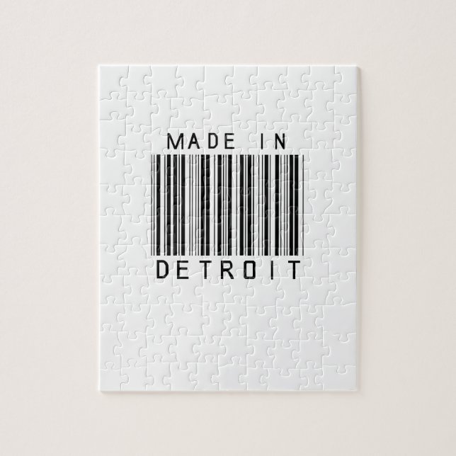 Gjort i den Detroit barcoden Pussel (Vertikal)