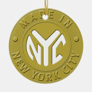 Gjort i den New York City prydnaden Julgransprydnad Keramik