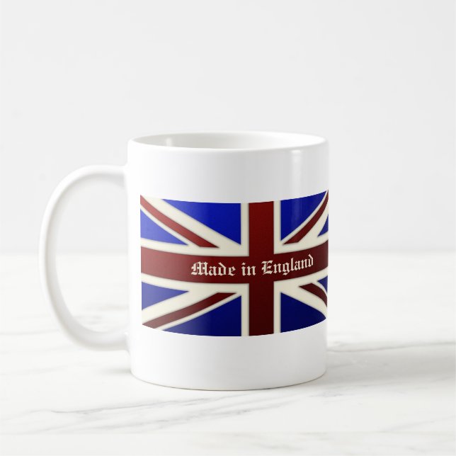Gjort i England metallisk facklig jackflagga Kaffemugg (Vänster)