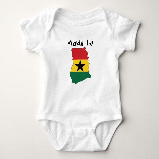 Gjort i Ghana bebisbodysuit T Shirt (Framsida)