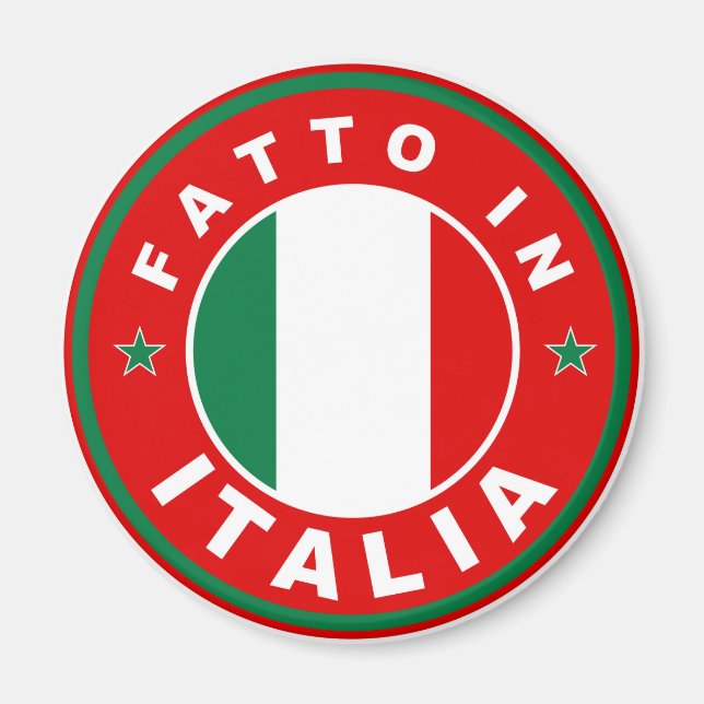 gjort i italien land flagga fatto italia magnet (Framsidan)