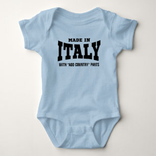 Gjort i italien med "tillfoga beställnings- land" tee