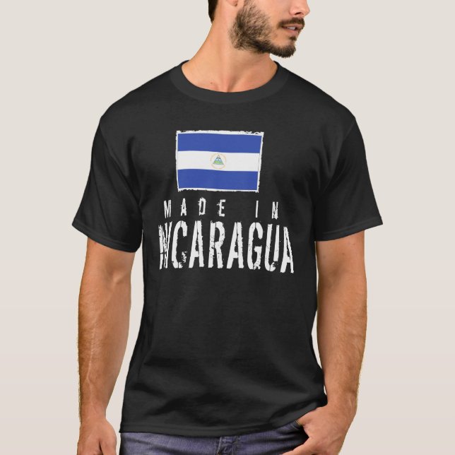 Gjort i Nicaragua - mörk T-shirt (Framsida)