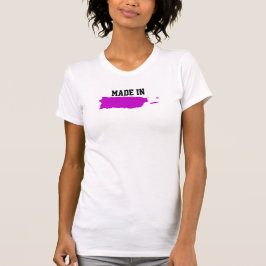 Gjort i Puerto Rico. Rosa Puerto Rican karta Tee Shirt