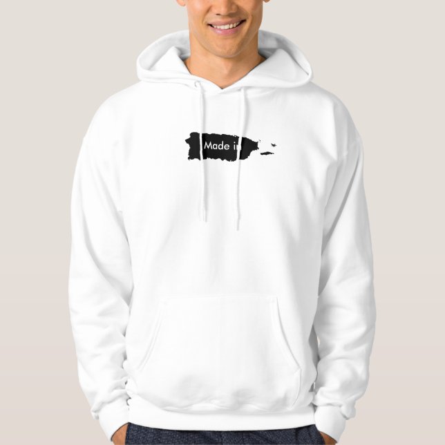Gjort i Puerto Rico. Svart Puerto Rican karta Sweatshirt (Framsida)