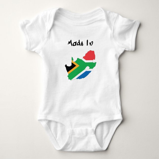 Gjort i Sydafrika bebisbodysuit T Shirt (Framsida)