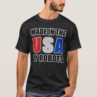 GJORT I USA AV ROBOTAR på svart T-shirt