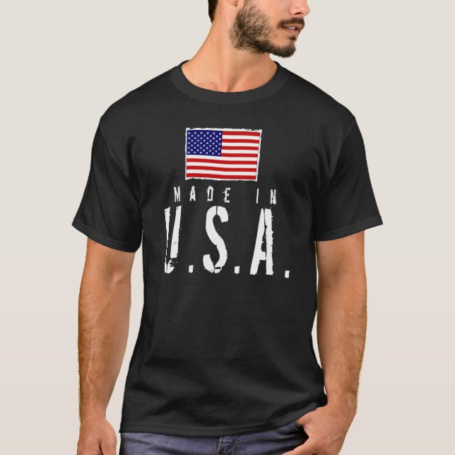 Gjort i USA - mörk T Shirt (Framsida)