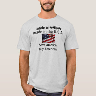 Gjort i USA-servicen Amerika. Köpamerikan T-shirt