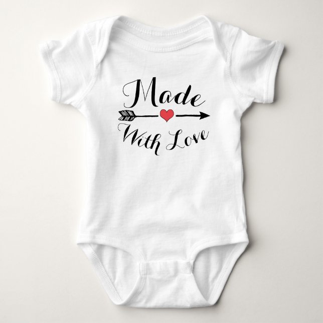 Gjort med kärlekbabyromperen t-shirt (Framsida)